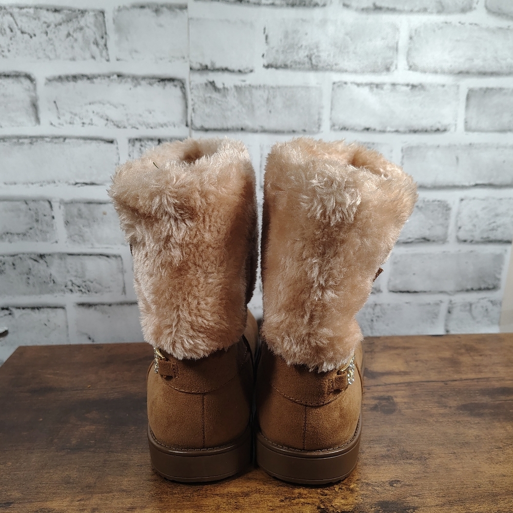 GBG Los Angeles Womens GGALEYA Faux Suede Winter Ankle Boots Size 9.5 Brown - Picture 4 of 8